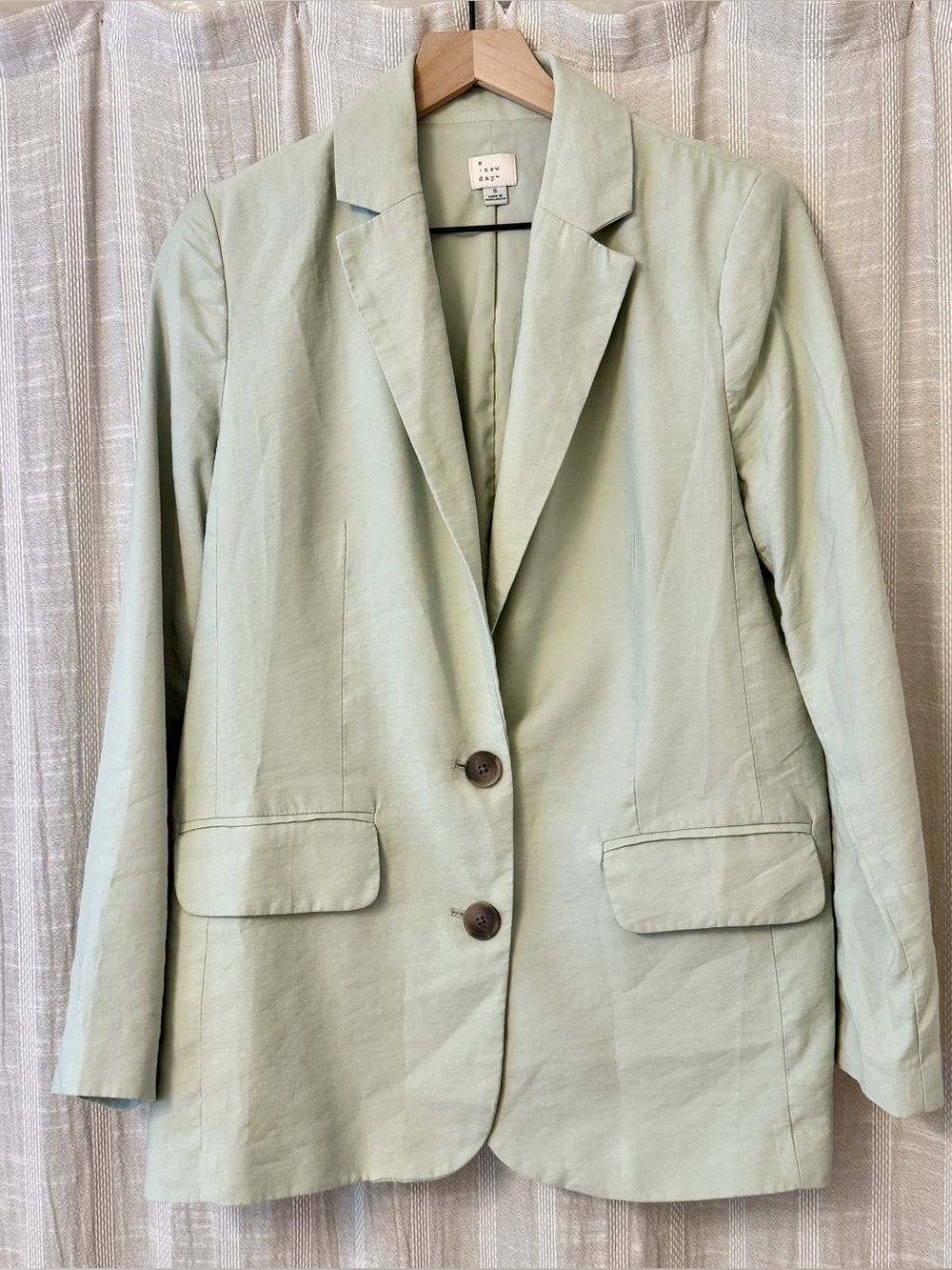a new day light green oversized blazer small